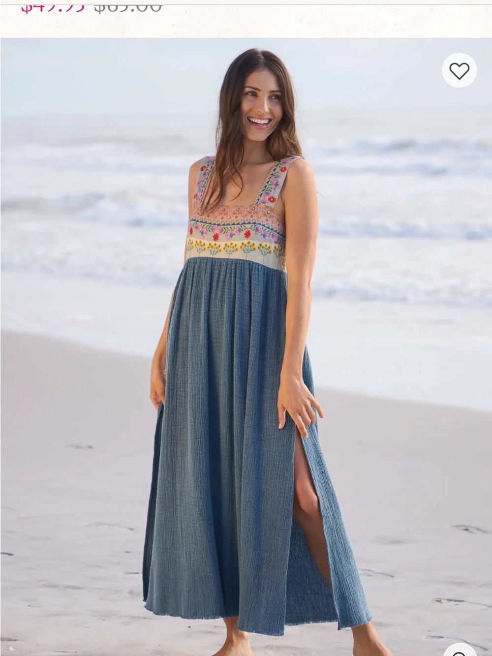 NWT Natural Life Embroidered Maxi